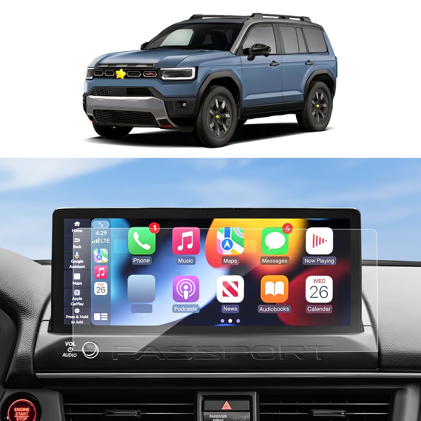 Amazon SKTU 2Pcs For 2026 Honda Passport Accessories Screen Protector For 2026 Honda Passport RTL TrailSport TrailSport Elite 12 3 Inch Multimedia Touchscreen 2026 Passport Accessories Ultra Clear Anti Glare Scratch Electronics