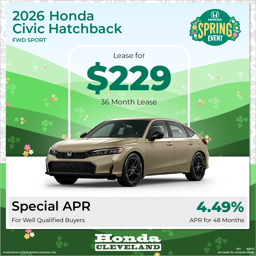Exclusive 2026 Honda Civic Hatchback Lease Deal Honda Of Cleveland Cleveland